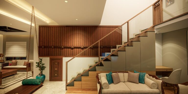 Elegant Apartment Interiors at Artech Rainforest Sasthamangalam by Rzian Homez