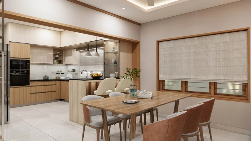 Open Kitchen Space interiors in Edapazhanji, Trivandrum | Rzian Homez