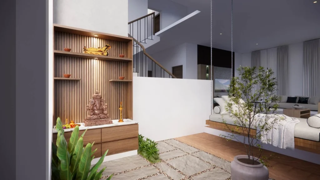 Pooja Space interiors in Jawahar Nagar, Trivandrum | Rzian Homez