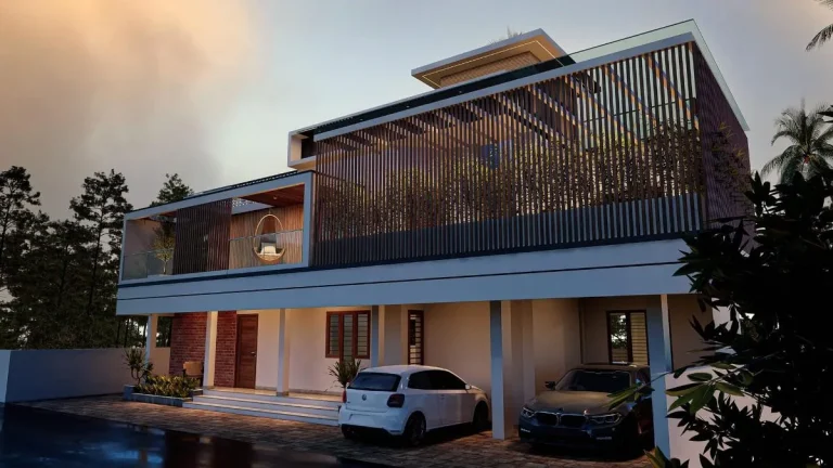 Mannanthala home elevation by Rzian Homez, Trivandrum