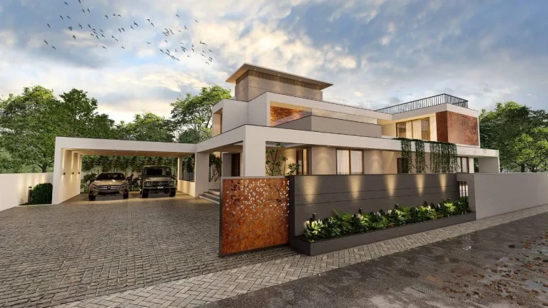 Nalanchira home elevation by Rzian Homez, Trivandrum
