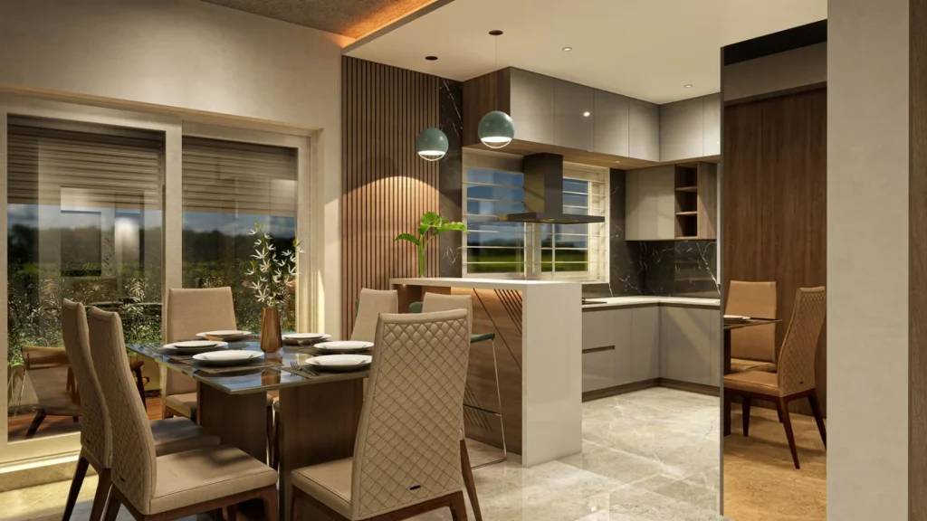 Open Kitchen interiors in Nalanchira, Trivandrum | Rzian Homez