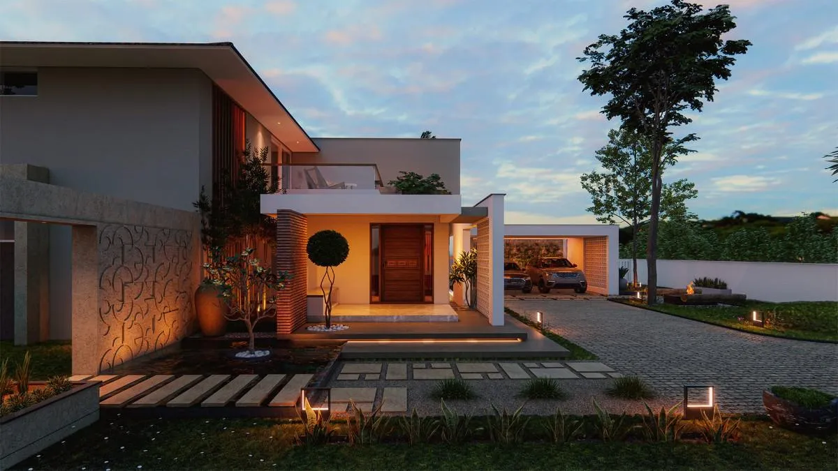 Contemporary house in Sasthamangalam, Trivandrum