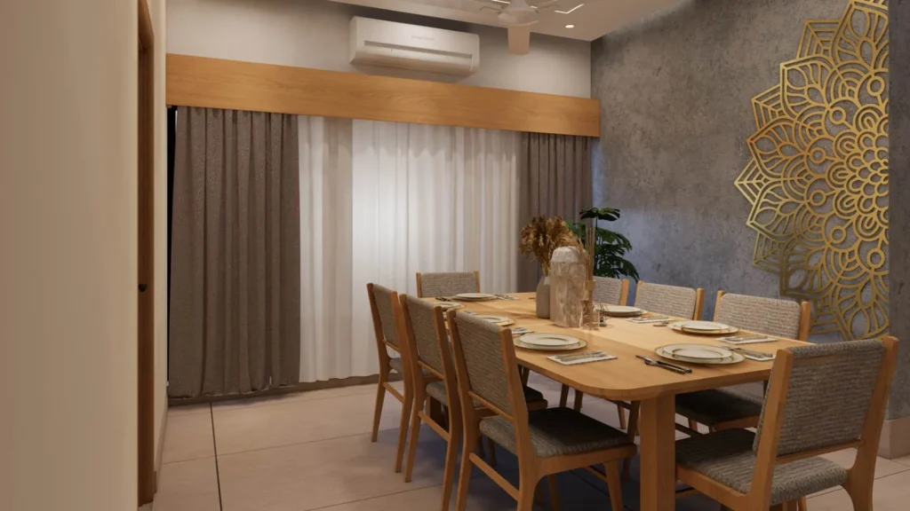 Dining Space interiors in Shanghumukham, Trivandrum | Rzian Homez