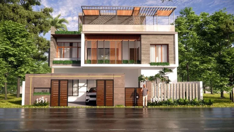 Vellayambalam home elevation by Rzian Homez, Trivandrum
