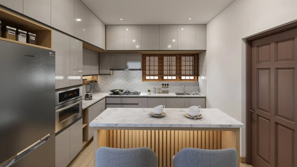Kitchen interiors in Vettucaud, Trivandrum | Rzian Homez