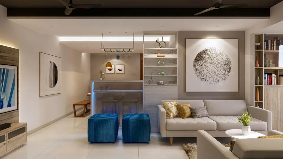 Living room interior, Kazhakkoottam, Trivandrum