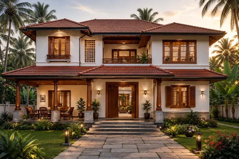 Kerala traditional double storey house design Rzian
