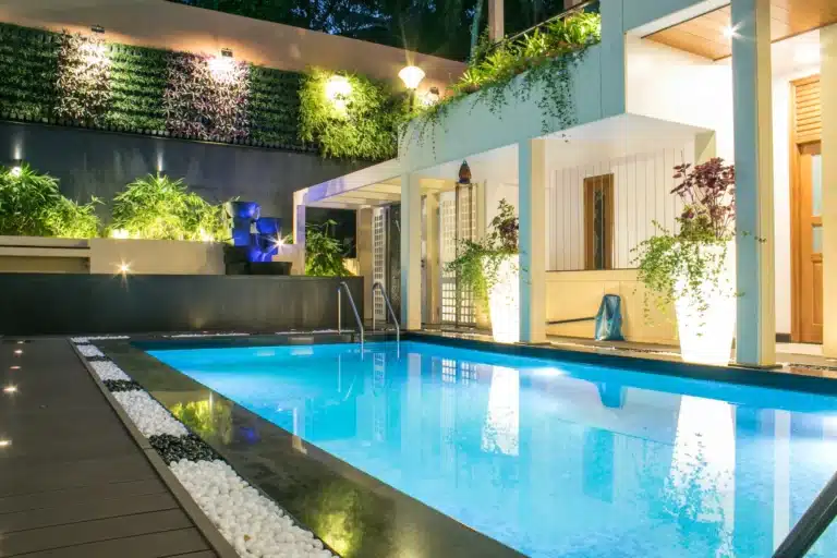 Rzian Homez landscaping in Trivandrum: Poolside green wall