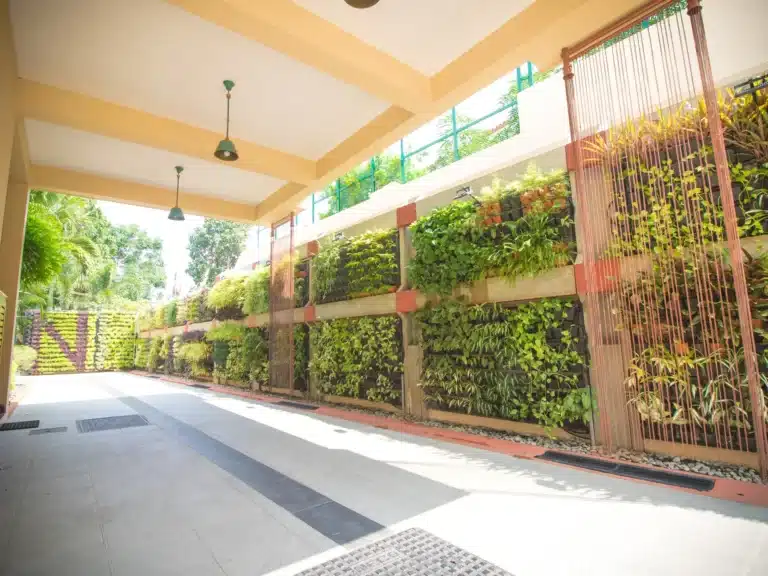Rzian Homez landscaping in Trivandrum: Green-wall driveway