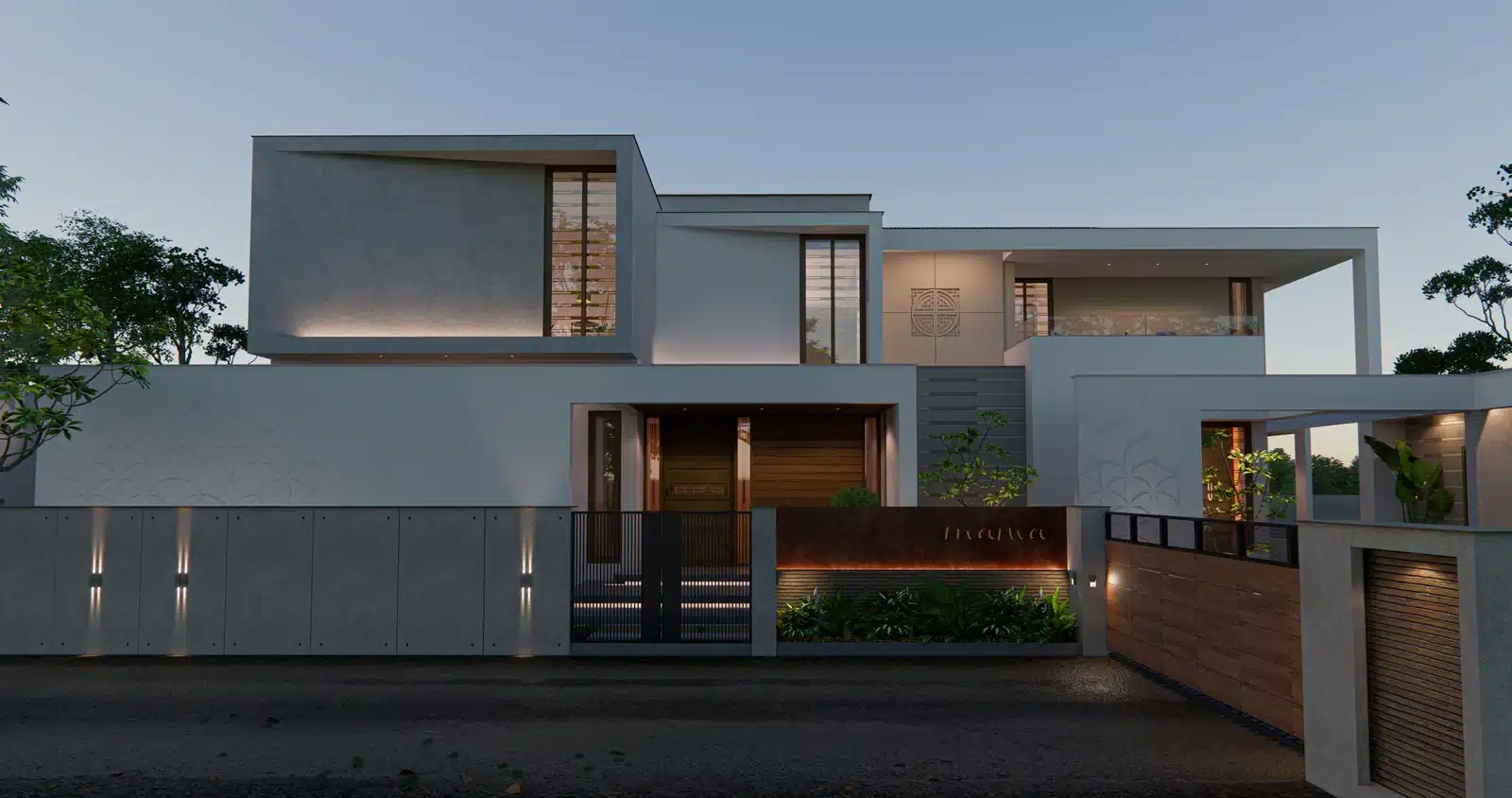 5 BHK Double floor Kerala house plan elevation, view 2